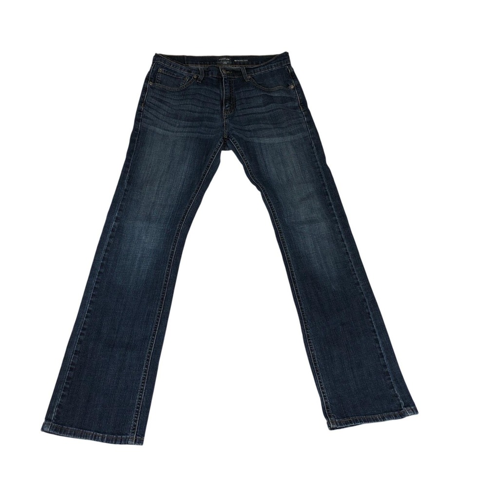 Signature Levi Strauss & Co Mens Bootcut Jeans 32x32 Dark Wash Gold Label Blue